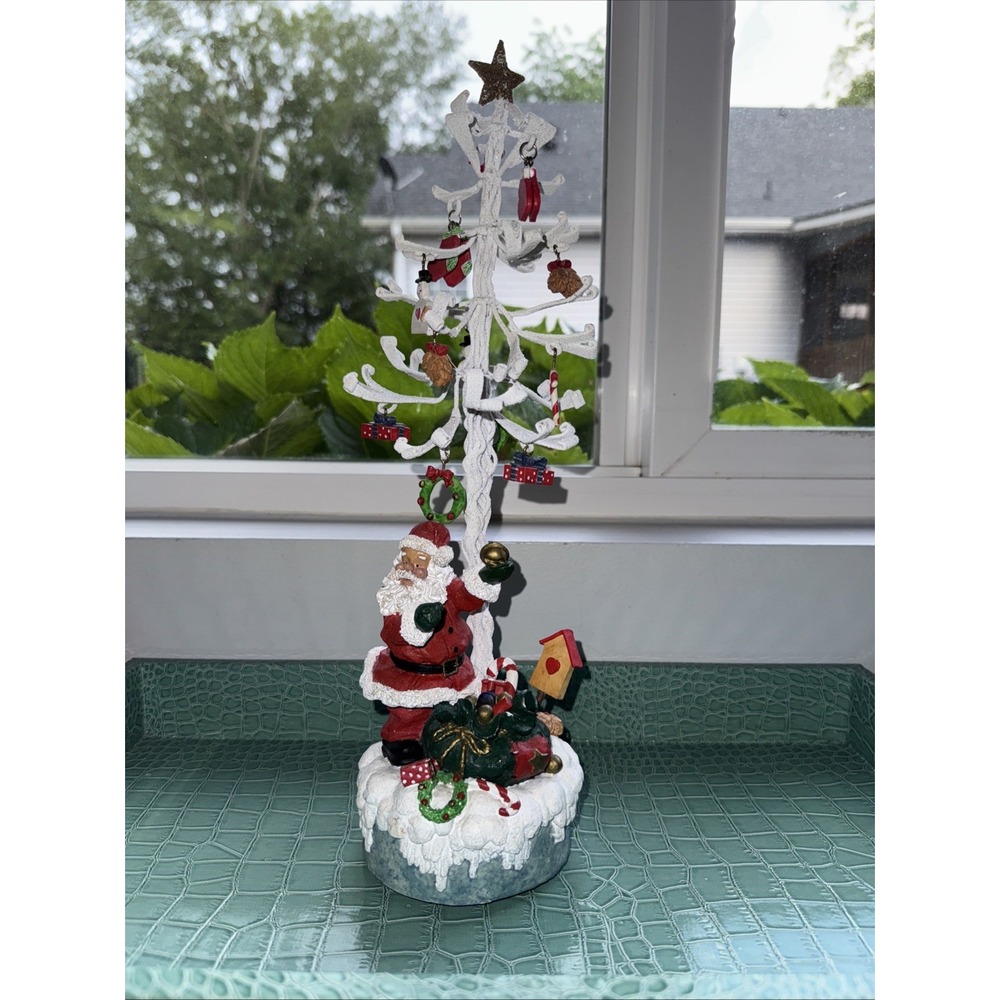 Dept 56 14"Santa Presents Under Tree Ornaments Christmas Figure Twirl Music Box